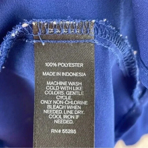 Express 3/4 Sleeve 1/2 zip blue chiffon Blouse women's SP 8727/b - Picture 4 of 9